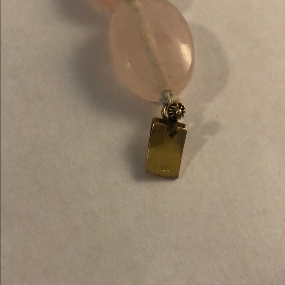 Rose quartz bead necklace with gold clasp - Picture 8 of 8